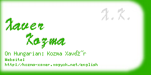 xaver kozma business card